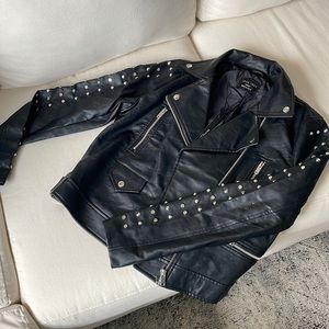 Studded Faux Leather Jacket